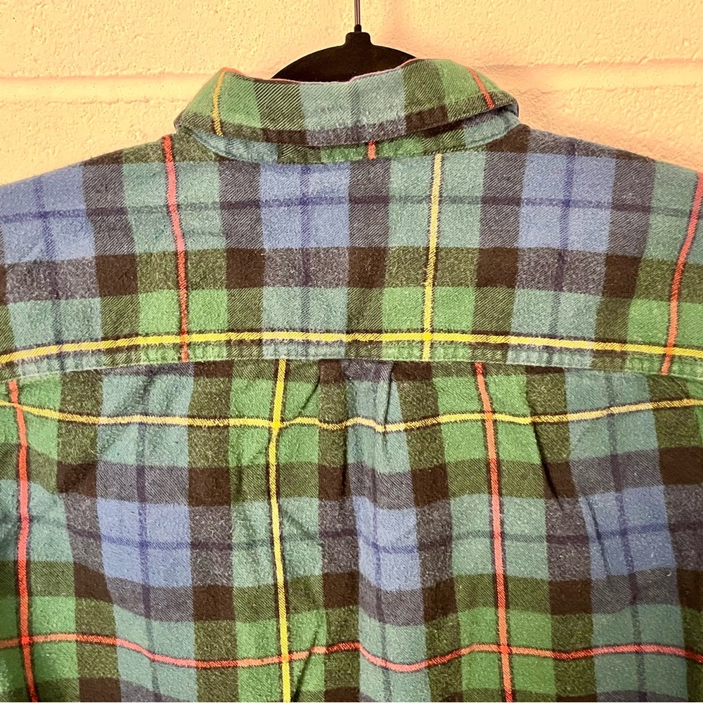 L.L. Bean Women’s Plaid Flannel Shirt - Blue, Green, and Black Size S - Picture 5 of 7